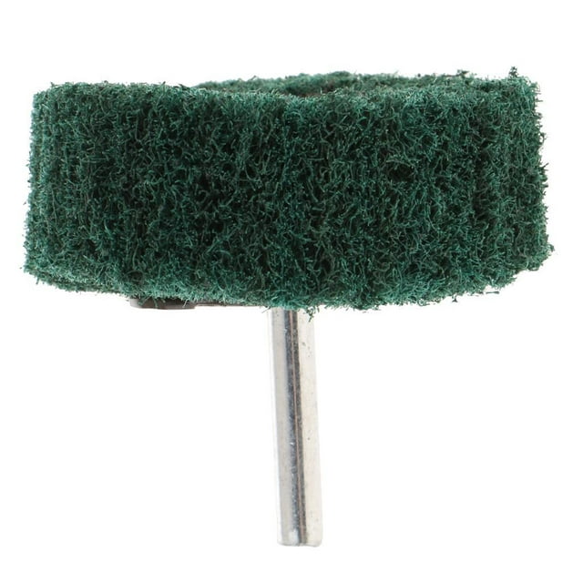 Herramientas rotativas de cepillo no tejido de vástago de 6 mm Herramientas rotativas para eliminar escoria de polvo de 60 x 25 x 6 mm verde Macarena Rueda abrasiva no tejida