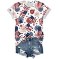 thumbnail image 4 of felwors Women's Patriotic USA Flag & Bald Eagle Fireworks T-Shirt – Short Sleeve Crew Neck Casual 4th of July Tee for Outdoor Gatherings (Light Blue, XL), 4 of 8