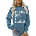 thumbnail image 2 of UJNDER Women's Crewneck Sweatshirt Letter Print Regular Shoulder Pullover Long Sleeve Casual Blue L, 2 of 4