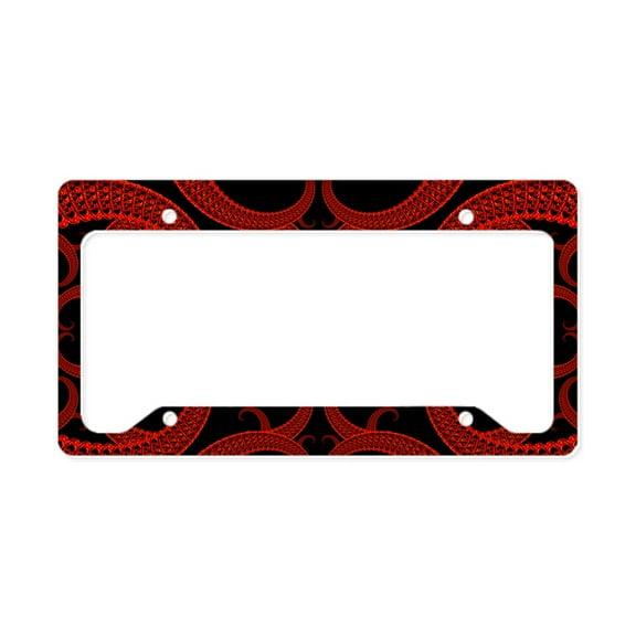 CafePress - Red And Black Goth Fractal Ar License Plate Holder - Aluminum License Plate Frame, License Tag Holder
