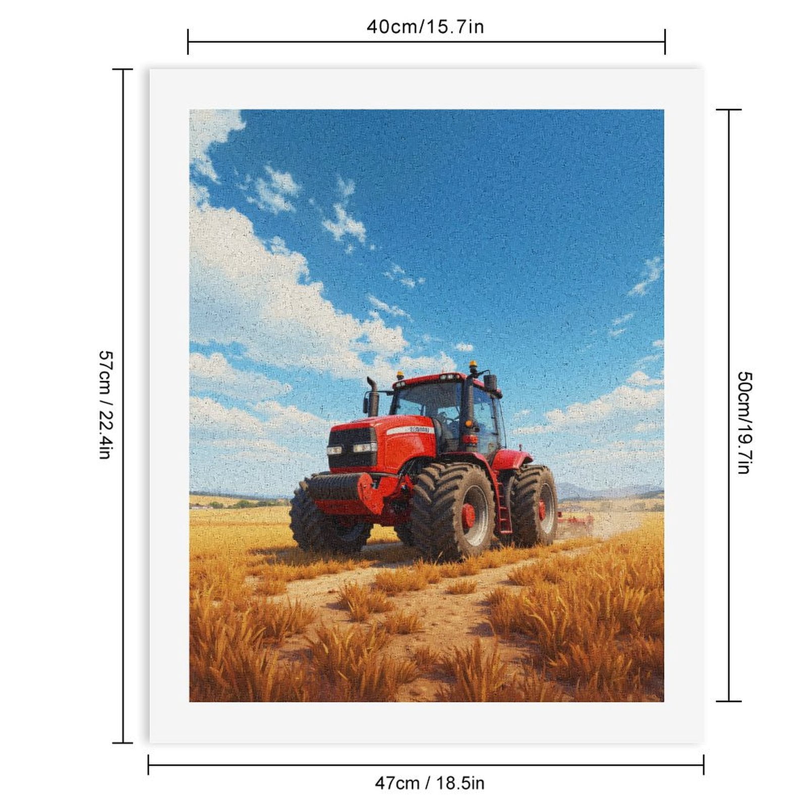 Paint by Numbers Kit for Adults, Red Tractor In Golden Wheat Field Paint by Numbers, Easy Paint by Numbers Kit for Adults Beginner, DIY Adult Paint by Number Kits on Canvas, Home Decor