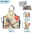 thumbnail image 3 of Two Birds with Crowns Leaves Flowers Apron Set with Oven Mitts Pot Holders Set of 5 Kitchen Stuff Accessories, 3 of 6
