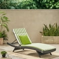thumbnail image 2 of Savana Outdoor Wicker Lounge with Water Resistant Cushion, Grey/ Green and White Stripe, 2 of 12