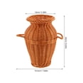 thumbnail image 2 of Jarrón de flores de imitación de ratán: Jarrón con dos asas para una casa rústica - Centro de mesa para flores frescas o artificiales, 2 of 7