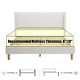 thumbnail image 3 of Zanmintaobo Queen Corduroy Platform Bed Frame with 42.5" Upholstered Wingback Headboard, Metal & Wood Slats,No Box Spring Needed, Cream, 3 of 8