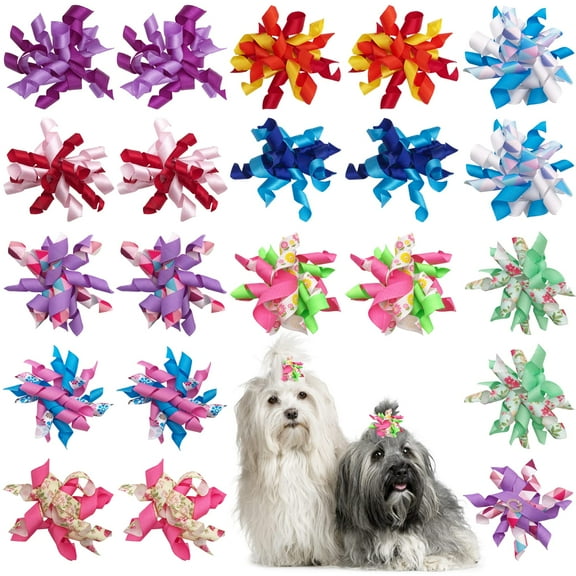 Puppy Dog Bows with Clips,Small Handmade Hair Accessories Bow Pet Puppy for Doggies Cat Kitten Rabbit Grooming Accessories 10pairs