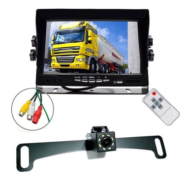 Pyle Car Rear View Camera and Video Monitor, IP68 Waterproof, Commerical Grade, 4 Cameras, Night Vision, 7-Inch LCD Display for Trailer, RV, Trucks, Pickup Trucks, Cargo Vans, etc. (PLCMTRS77),BLACK
