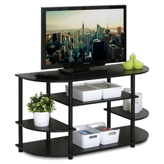 Simple Design Corner TV Stand, Espresso
