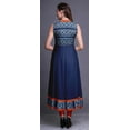 thumbnail image 4 of Bimba Indigo Blue3 Shibori Indian Long Kurti For Women Party Wear Printed Sleeveless Anarkali Kurti Dress Medium, 4 of 6