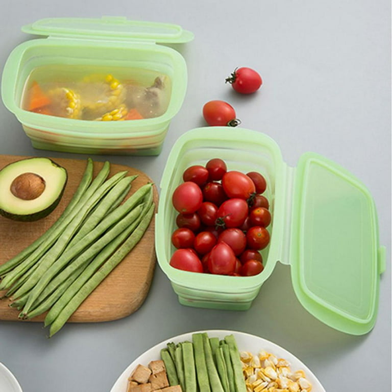 Annaklin Collapsible Food Storage Containers with Lids & Vent, 11.8 oz,  Kitchen Stacking Silicone Collapsible Meal Prep Container Set for Leftover