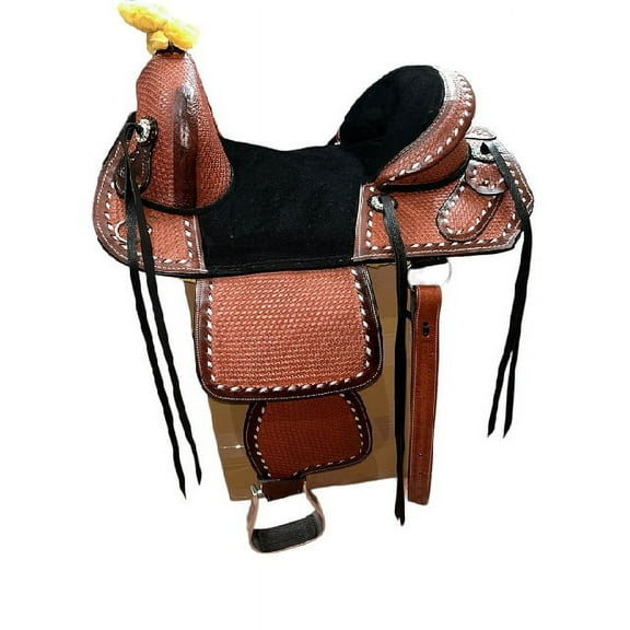 Western Treeless Leather Saddle - Flexible, Comfortable & Traditional Style