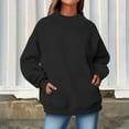 thumbnail image 4 of Pxkloy Womens Oversized Pullover Sweatshirt Preppy Mock Turtleneck Tops Casual Loose Winter Cozy Shirts 2025 Fall Fashion Outfits Black,L, 4 of 7