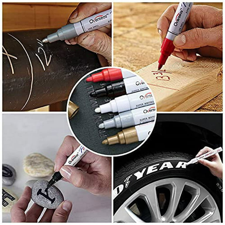 Markers Pens,Oil-Based Waterproof Fancy Paint Markers, Quick Dry Permanent  Push Set for Tire, Rock, Wood, Fabric Plastic.