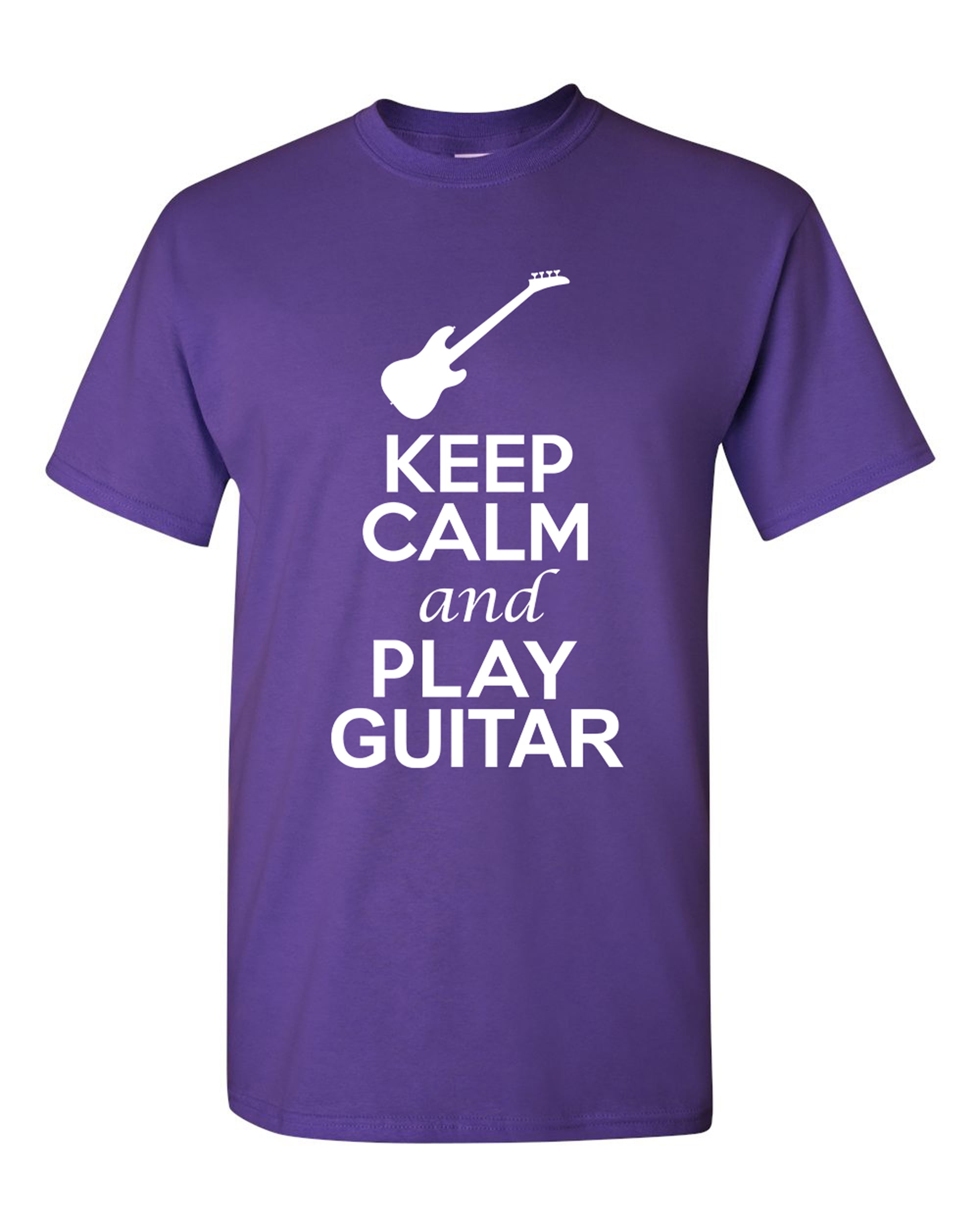 'Keep Calm and Play Acoustic Guitar' Music Band Electric Bass T-shirt Tee Gift