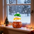 thumbnail image 4 of Mini Christmas Lighted Snowman Figurine Glittering Tabletop Decoration Ornament Figurine Night Light Lamp Holiday Centerpiece, 4 of 7