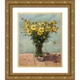 thumbnail image 1 of Ziman, Peter 26x31 Gold Ornate Wood Framed with Double Matting Museum Art Print Titled - Field Flowers in Vase IV, 1 of 4