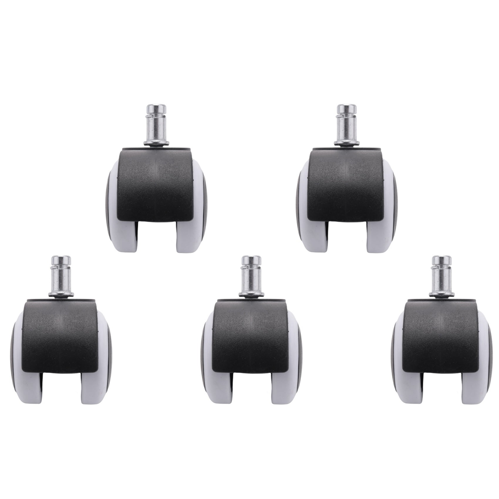 50mm Office Chair Roller Wheels Set of 5 black&white