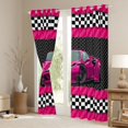 thumbnail image 3 of Feelyou Fashion Racing Car Black Out Curtains for Boys, Modern Extreme Sports Curtains Pack of 2 (42x63 Each), Checkered Flag Bedroom Curtains, Blackout Curtains Bedroom Decor, 3 of 6