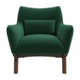 thumbnail image 3 of Piedmont Mid Century Modern Furniture Style Green Velvet Accent Armchair, 3 of 9
