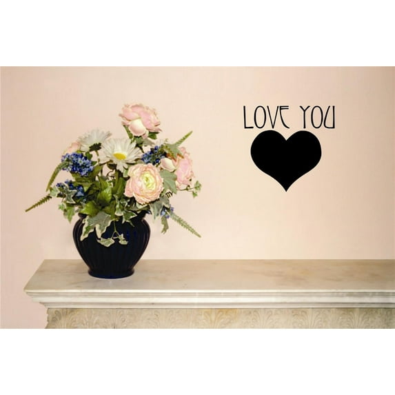 Decal Wall Sticker - Love You Heart Home Decor Picture Art 18x18 Inches