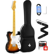 Donner Adult 39" Jazz Electric Guitar Thin line F Hole Beginner Full Size, Sunburst,DJC-1000S