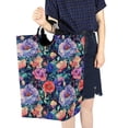 thumbnail image 4 of Yayeee Freestanding Laundry Hamper with Handle Collapsible Large Storage Basket for Clothes, Puprle Ethereal Floral Harmony, 4 of 7