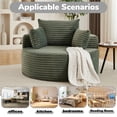 thumbnail image 4 of Leumius Corduroy Sponge Single Sofa,Fluffy Modern Sleeper Chair for Living Room, Bedroom, Lounge and Projection Room No Assembly Required Green, 4 of 9