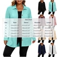 thumbnail image 5 of Plus Size Women's Collared Button Front Cardigan, Lightweight Loose Mid Length Outerwear for Daily Casual Navy XL, 5 of 8