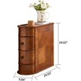 thumbnail image 4 of Tribesigns Chairside End Table, Two Drawers Wood Side Tables with Shelf, Assembled Table, Living Room, Brown, 4 of 5