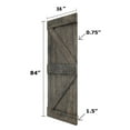thumbnail image 4 of Islife K Style Series 38in.X 84in.Smoky Gray Finished DIY Solid Wood Sliding Barn Door Slab, 4 of 4