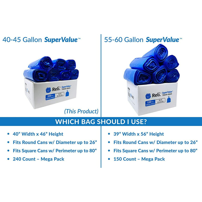 40-45 Gallon 1.2 Mil 40 X 46 Linear Low Density Blue Tint Recycling Bag -  100/Case