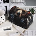 thumbnail image 7 of Kdxio Urban Bear With Headphones for Double Compartment Pen Case Oxford Organizer with Zipper Pockets for Students Artists, 7 of 7