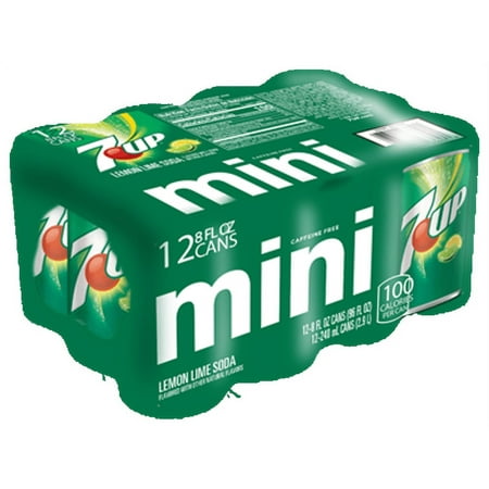 7UP Lemon Lime, Soda Pop, 8 fl oz, 12 Pack Can, Allergens Free, Soft Drink