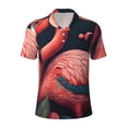 thumbnail image 2 of Daiia Colorful Floral Flamingo Pattern Men’s Polo Shirts,Solid Deck Shirt,Classic Fit, Breathable Cotton Polo for Casual and Sport Wear-4X-Large, 2 of 7