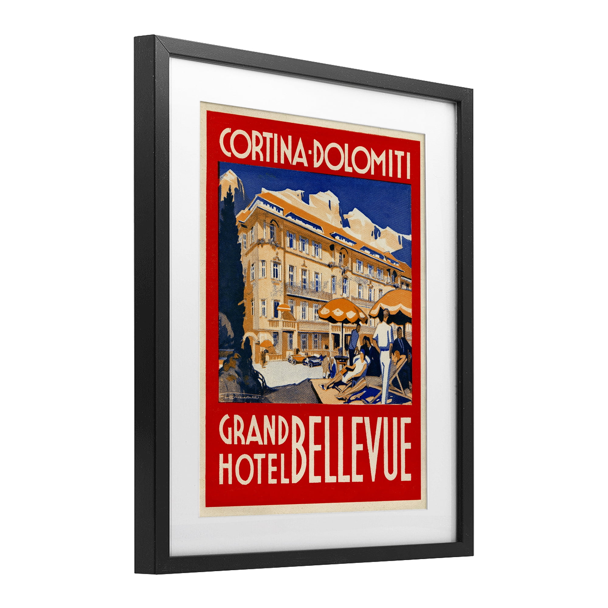 Stupell Industries Grand Hotel Bellevue Vintage Black Framed Print Under Glass, design by Print Collection