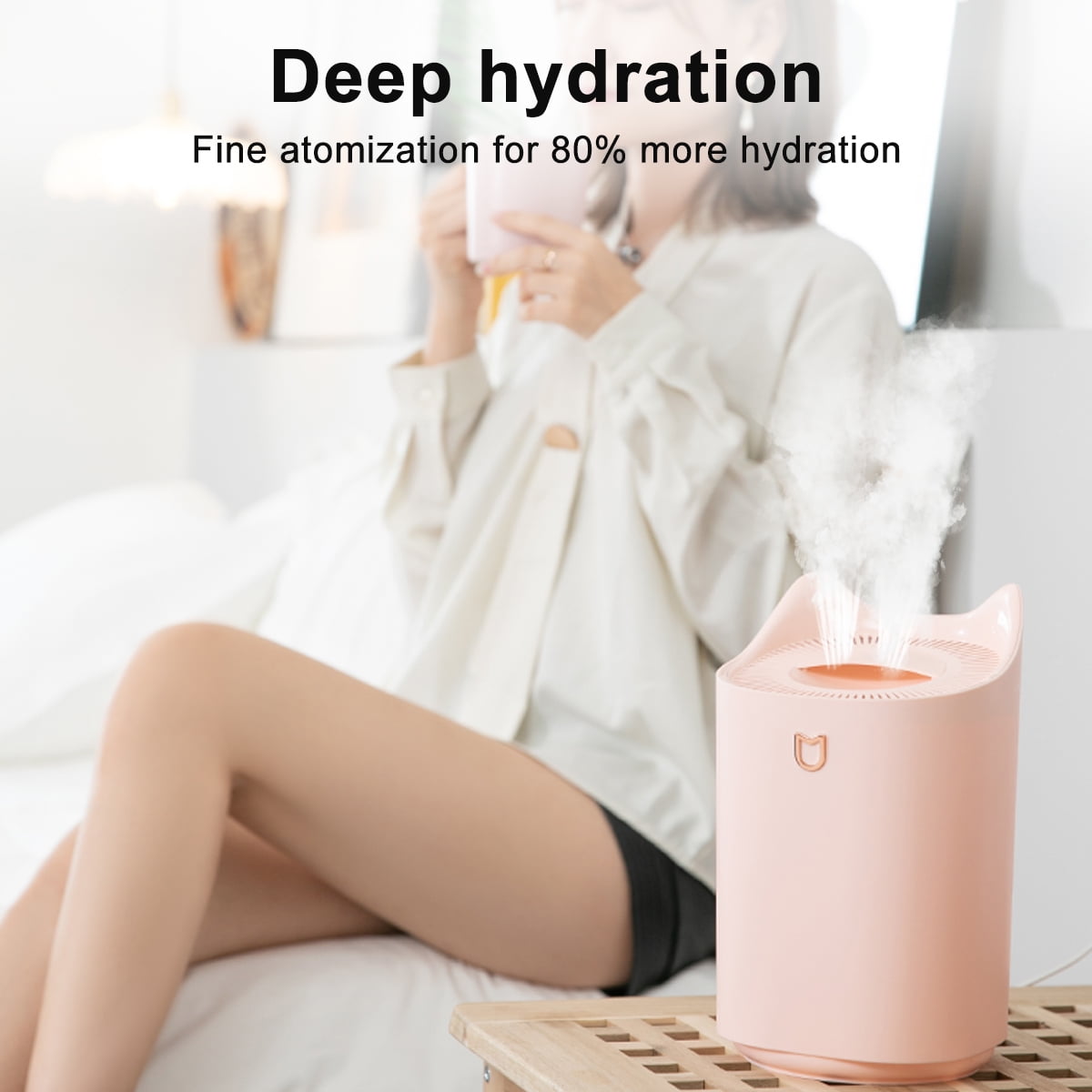 RAPOBRIX 3L Cool Mist Ultrasonic Humidifier - Top Fill with Colorful Cat LED Light