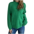 thumbnail image 2 of Suéter de cuello redondo para mujer, moda otoño invierno, tejido, suelto, manga larga, blusa, suéter de cuello redondo, suéter para mujer, 2 of 6
