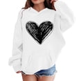 thumbnail image 4 of Girls Cute Heart Print Hoodies Teen Casual Oversized Fleece Sweatshirt with Pocket Kids Boy Fall Winter School Trendy Clothes, 4 of 5