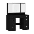 thumbnail image 3 of MONSLIPA Black Makeup Vanity Table Set Organizer Dressing Desk, Light Mirror, 9 Drawers, Storage Shelves, 3 of 6
