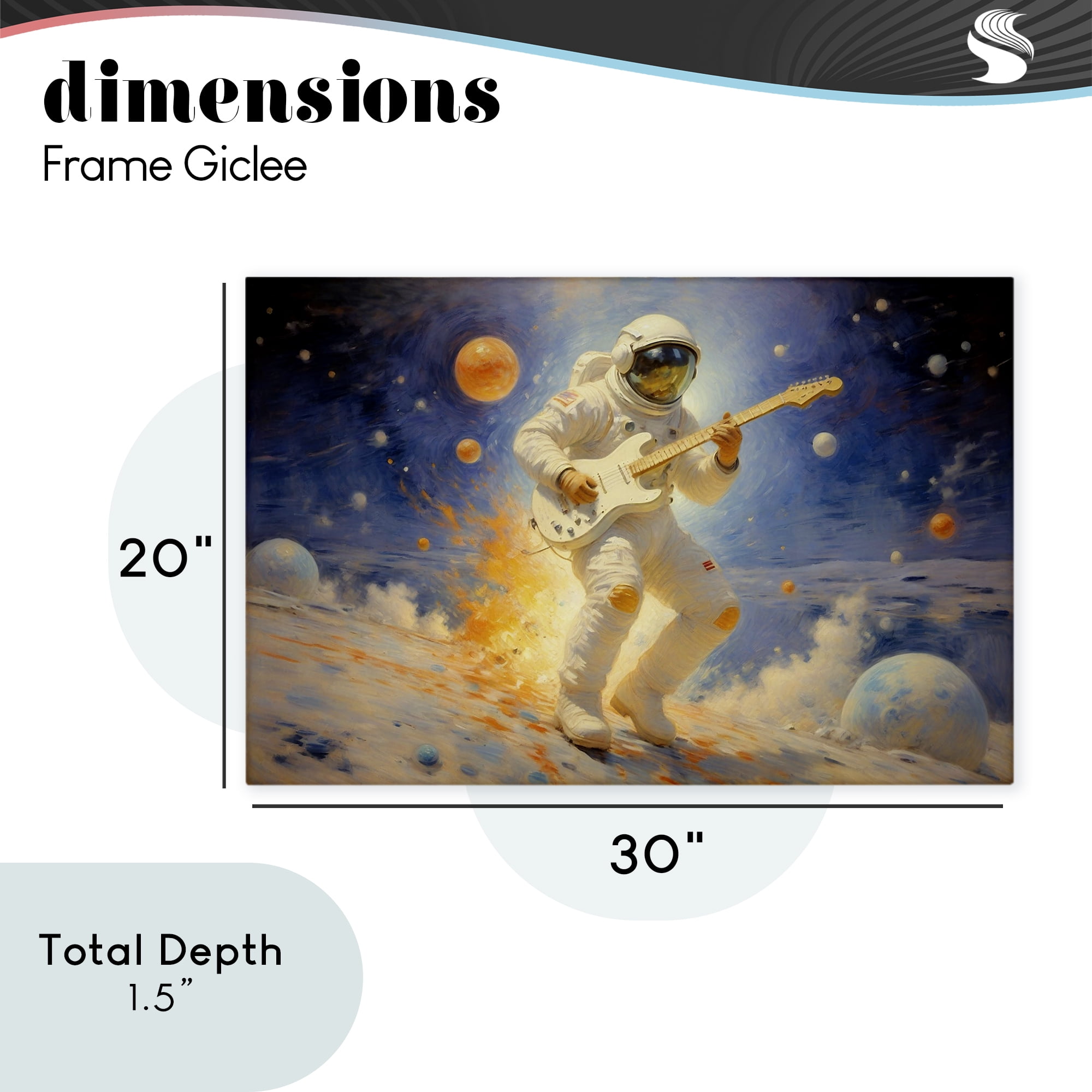 Space Astronaut Musician Canvas Wall Art, design by Angie Hawke