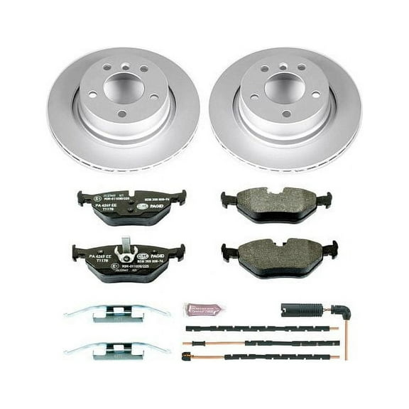 Power Stop Rear Euro-Stop ECE-R90 Certified Brake Pad and Rotor Kit ESK962 Fits 2003 BMW Z4
