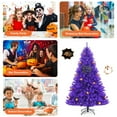 thumbnail image 7 of Infans 7ft Pre-lit Purple Halloween Christmas Tree w/ Orange Lights Pumpkin Decorations, 7 of 7