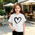 thumbnail image 5 of WQNVRNR Girls Summer Short Sleeve Tee- Printed Crewneck Cotton Casual Cute T Shirt White Size 3, 5 of 5