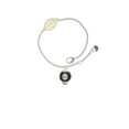 thumbnail image 2 of Delight Jewelry Silvertone Black 8 Ball Spinner - Goldtone Leaf Delicate Bracelet, 6.25+1.75", 2 of 4
