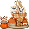 thumbnail image 2 of ⚡ Big Sale ! Multi Piece Fall Tiered Tray Decorative Set Thanksgiving Pumpkin Maple Dwarf Wood Sign Hello Fall Rustic Farmhouse Wood Beads Decor Tabletop Sign Perfect For Fall Thanksgiving Tabl, 2 of 8
