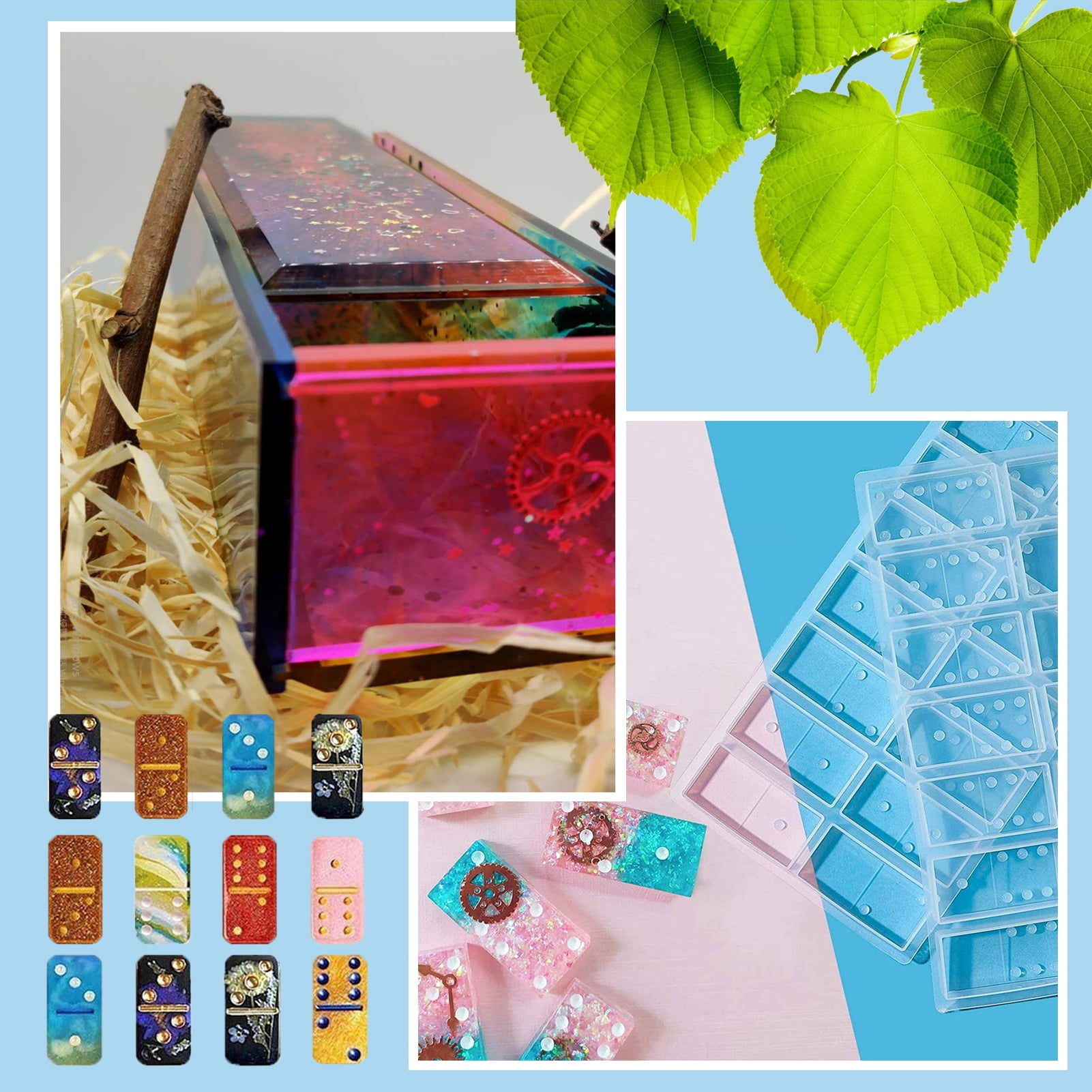 Domino Epoxy Resin Mold Set for DIY Storage Boxes and Resin Crafts