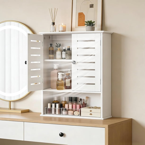 Gabinete de Maquillaje Multiusos - Alacenas de Cocina de Pie y Armario de Pared para Baño Colgado, Estante de Almacenamiento de Gran Capacidad Seco y Ventilado