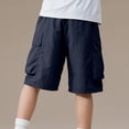 thumbnail image 6 of ITSAME Boys Cargo Shorts, Elastic Waist Quick-Dry with Pockets Summer Fashion Casual Shorts Navy Size 13-14, 6 of 8