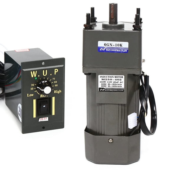 AC High Torque Motor,250W Electric Single-Phase Motor Reversible Motor with Variable Speed Adjustable Controller Governor Geared Motor 110V