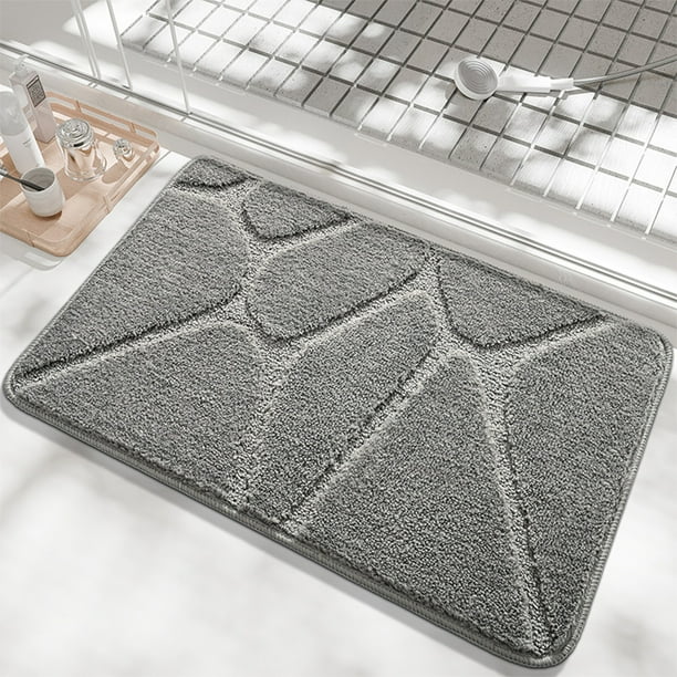 mfyjkho Alfombra de baño antideslizante de poliéster absorbente para entrada y dormitorio, 60 x 40 cm, lavable, duradera y práctica, 1 unidad.
